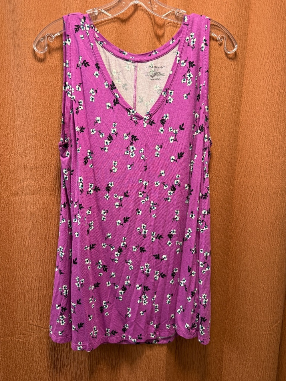 Lane Bryant Women's plus orchid pink & floral swing tank - size 14/16 (1x)